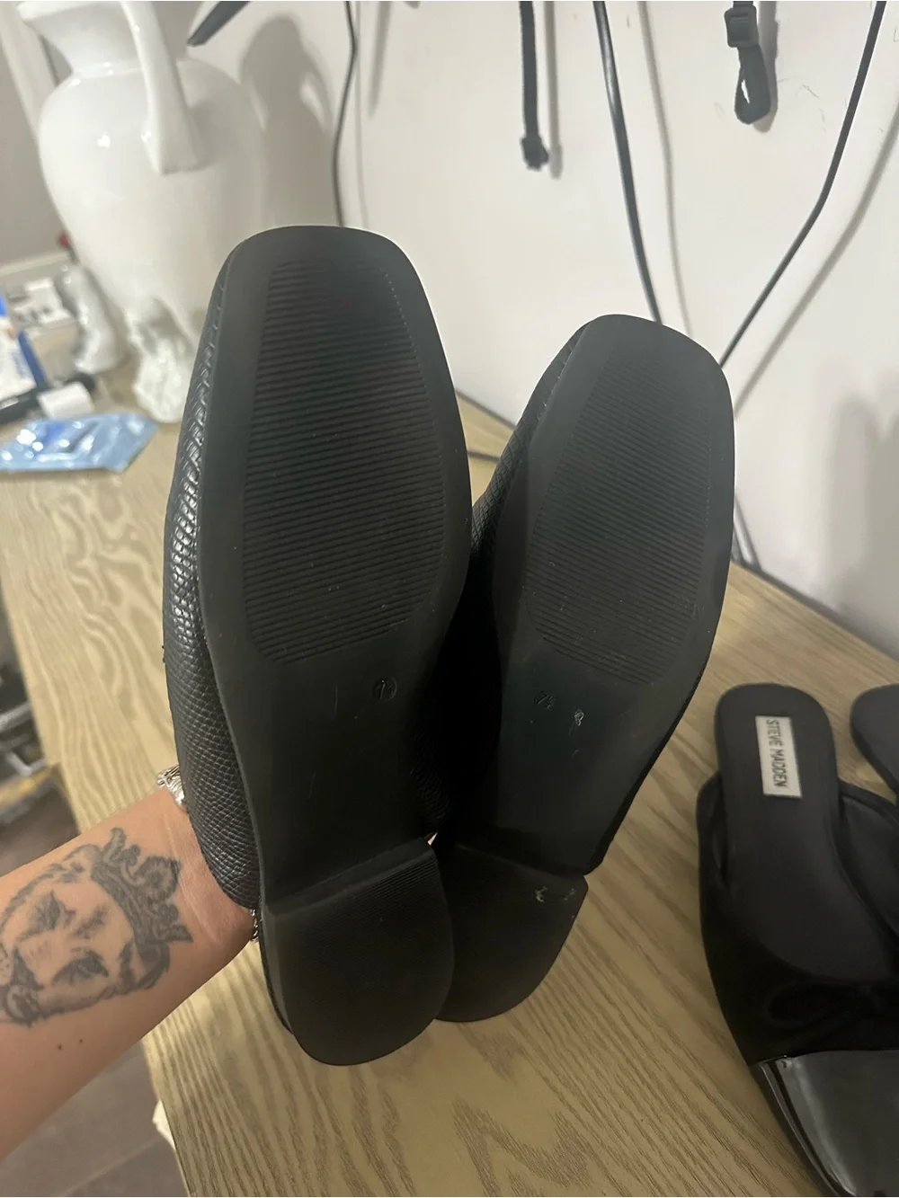 Steve Madden 2 pairs of slip on mules flats Size 7.5 women’s